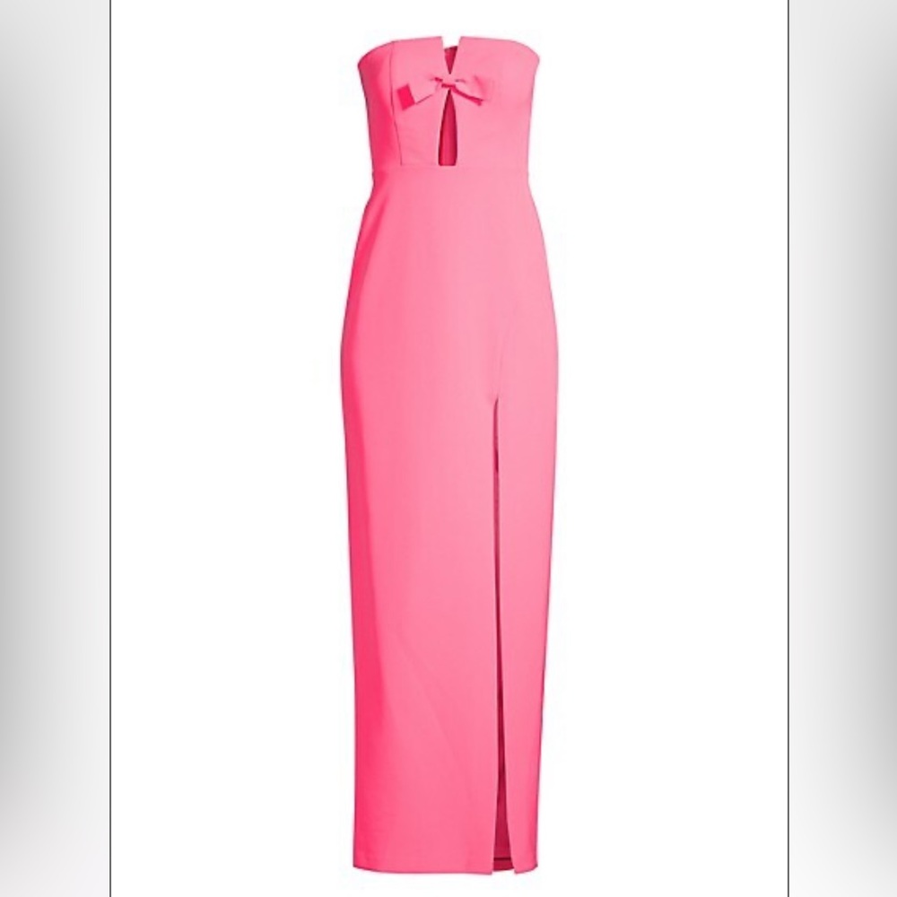Hot pink midi gown with cut-out detail